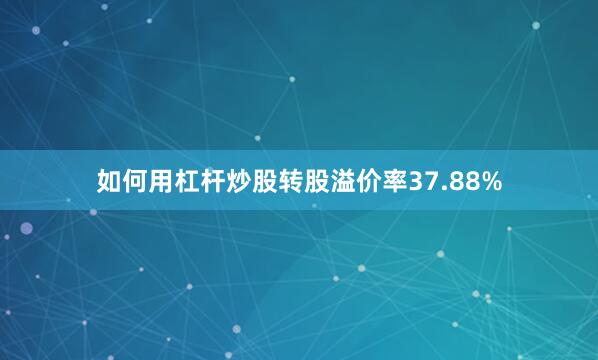 如何用杠杆炒股转股溢价率37.88%