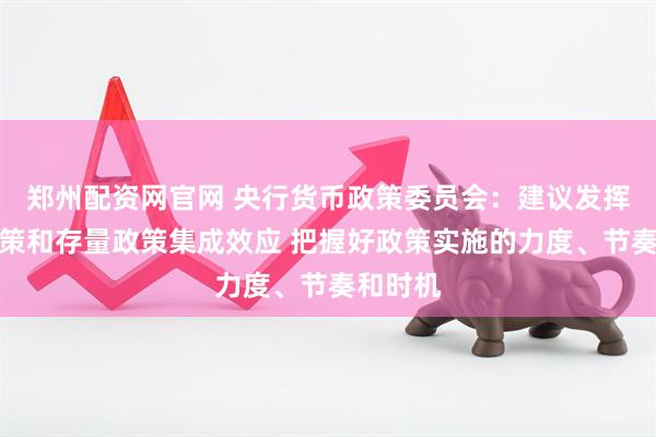 郑州配资网官网 央行货币政策委员会：建议发挥增量政策和存量政策集成效应 把握好政策实施的力度、节奏和时机
